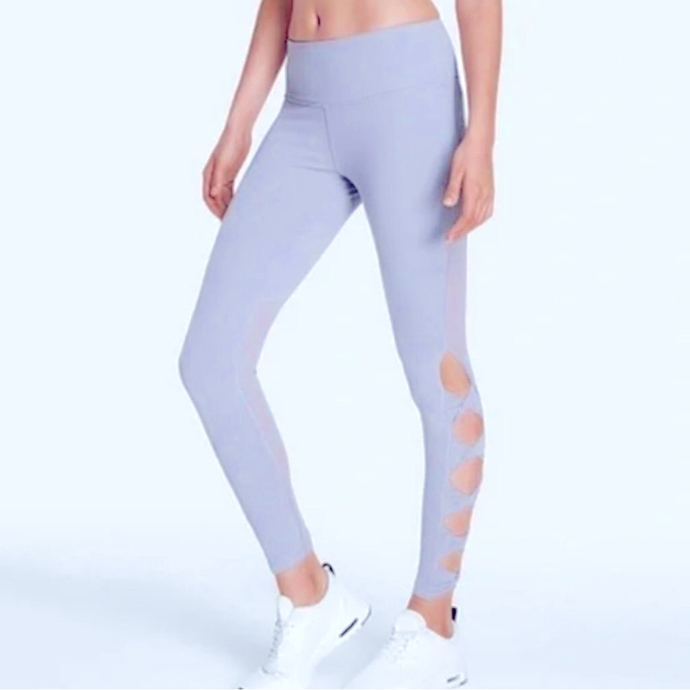 Victoria’s Secret Pink Mesh ribbon cut out Leggings Lavender Women’s Small